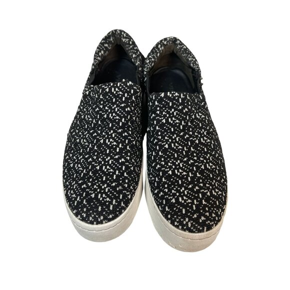 Vince Warren Tweed Knit Platform Slip On Sneakers Black White Size 6 - Picture 2 of 7
